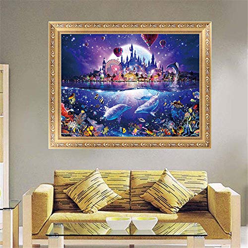 5D Diamond Painting Animal Fish Full Square Diamond Bordado Venta Punto de cruz Rhinestone Mosaico Picture Home Decor-Y9805_Square_Drill_30X40cm