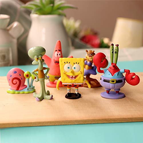 6 Estilos de Escritorio Cake Box Bob Esponja muñeca Pie Grande de la Estrella del Pulpo de Juguete de Regalo Regalo de la decoración 5cm