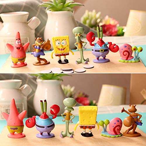 6 Estilos de Escritorio Cake Box Bob Esponja muñeca Pie Grande de la Estrella del Pulpo de Juguete de Regalo Regalo de la decoración 5cm