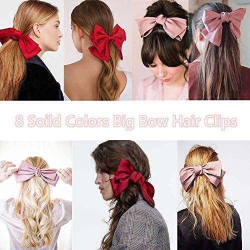 6 piezas grandes pinzas para el cabello con lazo de cinta de raso accesorios para el cabello para mujeres niñas y damas