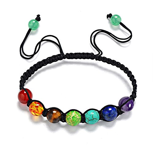 7 chakras pulsera yoga jade ágata kundalini mujer terapias magneticas, curación energética (7 Chakra)