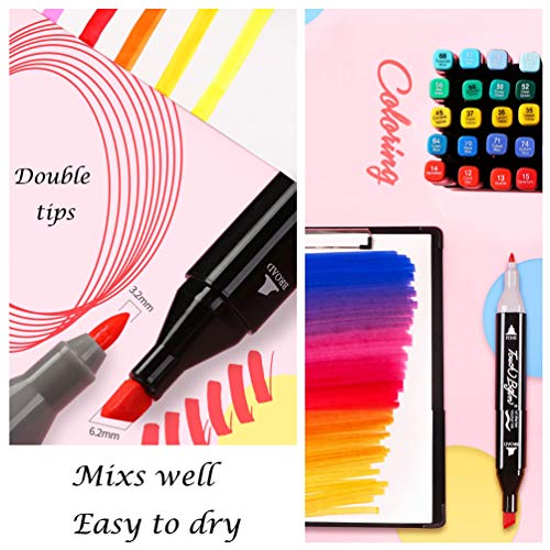 80 Color Rotuladores Artísticos Arte dibujo Doble Amplia Marcador Punta Fina de Gráfico se Puede Pintar Para los Niños, Dibujar Bocetos Artísticos, Colores y Subrayados