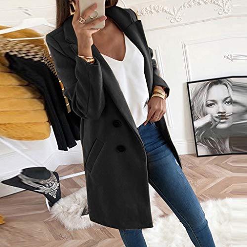 Abrigo de Mujer Paño Invierno Largas Tallas Grandes Elegantes,PAOLIAN Chaquetas para Mujer Jover Otoño Fiesta Vestir Chaquetón Acolchado Dama Trench Parka Chaquetas Traje Blazer
