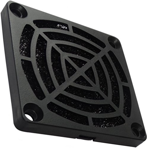 AERZETIX: 2 x Rejilla Negra de protección C15114 60x60mm ventilación con Filtro 30ppi de Polvo para Ventilador de Caja de Ordenador PC