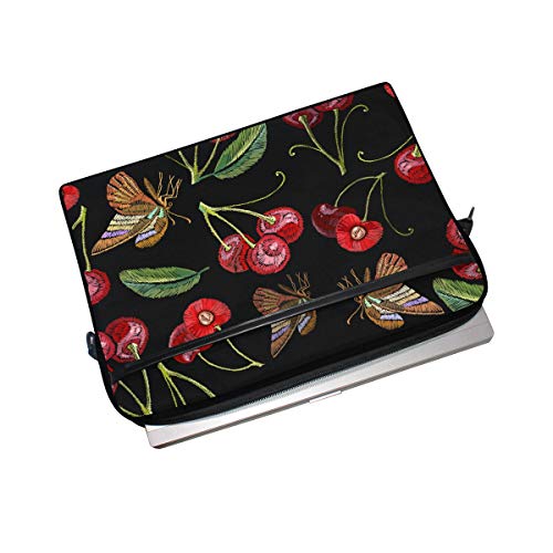 Ahomy - Bolsa para ordenador portátil de 14 a 14,5 pulgadas, diseño de insectos cereza de tela de lona para ordenador portátil, bolso de negocios con correa para el hombro para mujeres y hombres