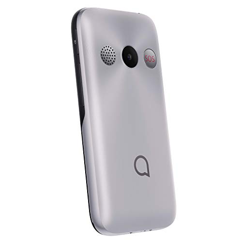 Alcatel 2019G Metallic Silver Pantalla 2.4" Teléfono Móvil Fácil Uso Teclas Grandes Camara 2mpx,Bluetooth BT 2.1,FM Radio,Linterna, Boton SOS,Grabador