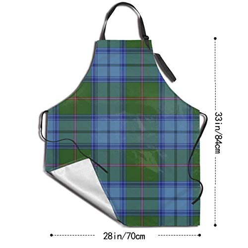 alice-shop Maine Original Tartan Delantal de Cocina con 2 Bolsillos Delantal de Chef Ajustable para Hornear, Jardinería, Restaurante, BBQ