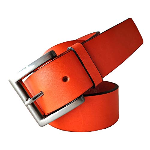 Almela Cinturón hombre extralargo talla especial cuero (Marrón, 115)