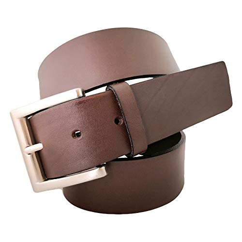 Almela Cinturón hombre extralargo talla especial cuero (Marrón, 115)