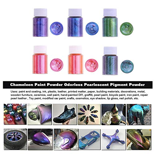 Althuria Paquetes Individuales de 10 Gramos en Polvo de Pintura de camaleón, Polvo de Pigmento de Cambio de Color metálico para Arte de joyería de Resina, fabricación de Vasos, Limo de Bricolaje