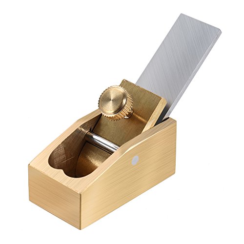 ammoon 5pcs Avión para Trabajar la Madera Juego de Cuchillas Suela Curvada Metal Latón Herramienta Luthier para Violín Viola Cello Instrumento de Madera