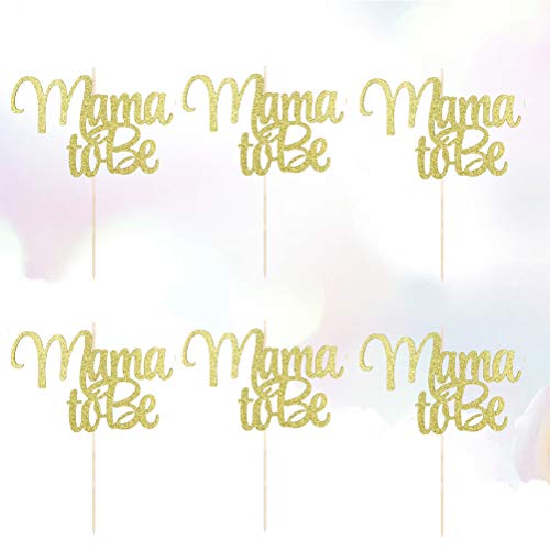 Amosfun 12pcs Mama TO BE Cake Topper Día de la Madre Cake Topper Cupcake Selecciones Decoración para el Día de la Madre Cumpleaños