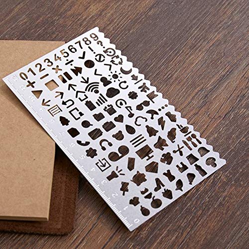 Amtop - Plantillas de latón con número de letras, juego de 2 unidades plata