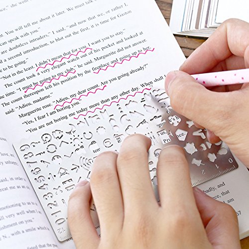 Amtop - Plantillas de latón con número de letras, juego de 2 unidades plata