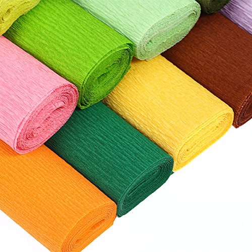 Ankia varios colores flor de regalo de florista Craft – Serpentinas de papel crepé para Manualidades, varios accesorios de fiesta, para envolver regalos (11 unidades, 20 inch x 82 pies