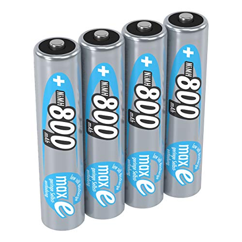Ansmann maxE - Pilas Recargables NiMH AAA 800 mAh (Paquete de 4), Color Naranja