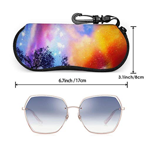 AOOEDM Estuche para gafas de sol con mosquetón, estuche blando para gafas portátiles Black Stag La línea es minimalista en forma de cabeza de ciervo con astas Royal Luxury Silver Metal Colorful