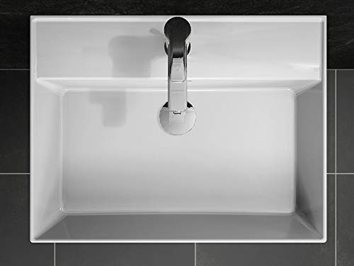 Aqua Bagno - Lavabo de diseño moderno Loft Air, de cerámica, para el cuarto de baño, 605x466x120 mm