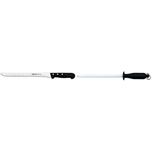 Arcos Universal Cuchillo jamonero flexible, 280 mm (estuche) + 278100 Chaira, 230 mm (caja)