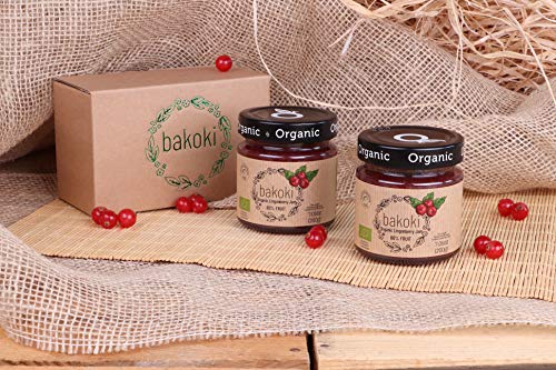 Bakoki® Mermelada Arándano rojo Orgánico, 80% de Frutta(2 x 200g)