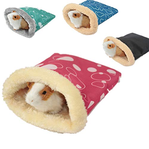 Balacoo - Saco de dormir de peluche, cálido, pequeño, para animales domésticos, saco de dormir, jaula nido para cachorro de conejo de India, erizo, rata chinchilla (color al azar)