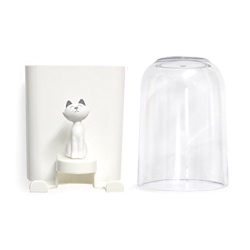 Balvi Soporte Cepillo Dental Kitty Color Blanco para Dos cepillos dentales con Vaso y Figura de Gatito Plástico ABS