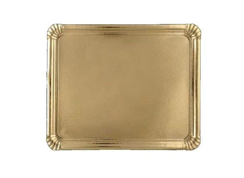 Bandeja Cartón Pasteleria Oro 17 x 10 cm. 100 unidades