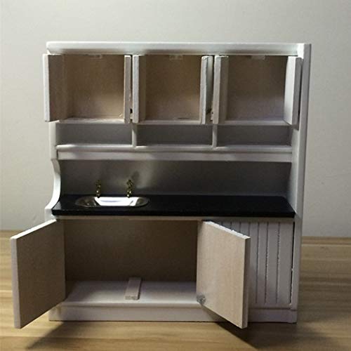 Baoblaze Dollhouse Muebles de Madera Miniatura Gabinete de Cocina de Muñecas Escala 1:12
