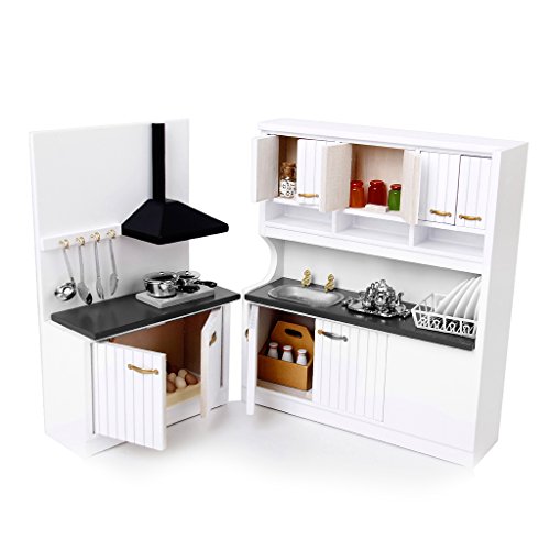 Baoblaze Dollhouse Muebles de Madera Miniatura Gabinete de Cocina de Muñecas Escala 1:12