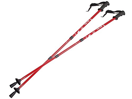 Bastones de Marcha nórdica, Longitud 65-135cm, en Cuatro Colores (Rojo)