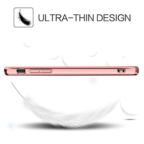 BENTOBEN - Carcasa para iPhone 11 (2019, poliuretano termoplástico), diseño de lentejuelas brillantes, ultrafina, muy ligera, de silicona flexible, color oro rosa