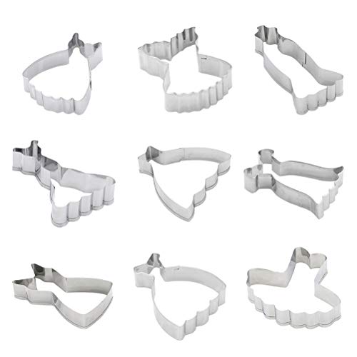 BESTonZON 9 UNIDS Creativo Falda Vestido de la Forma Cortador de Galletas de Acero Inoxidable Biscuit Fruit Cake Moldes Cocina Hornear Herramientas