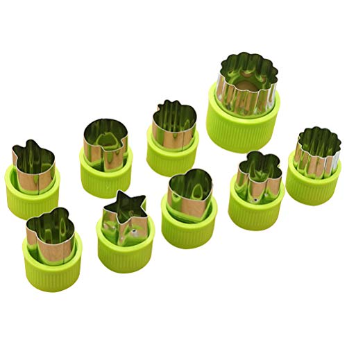 BESTonZON Las Formas del Cortador de Verduras establecen Herramientas de decoración del Molde de Dibujos Animados Estrella para Hornear Galletas de Frutas - 9 Piezas