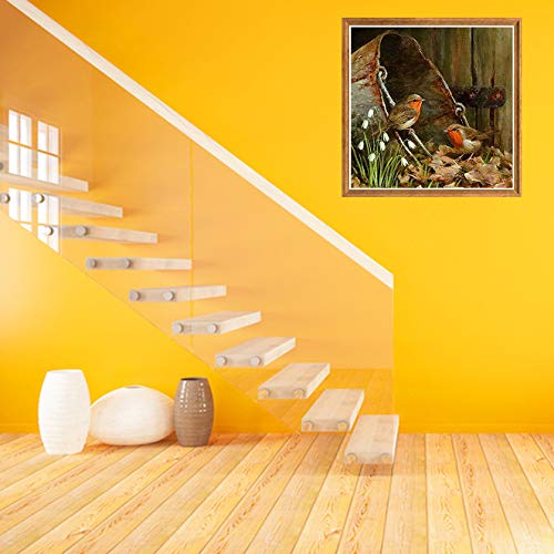 Bimkole Diamond Painting Pintura Diamante 5D Pájaros Flores Bricolaje Arte, Completo Taladro Diamantes de Imitación Decoración de Pared de Salón 30 * 30cm (x3-213)