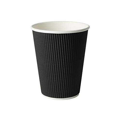 BIOZOYG 25 Taza cartón Kraft Corrugado para Espresso I Taza de Bebida orgánica desechable compostables 300ml/12oz