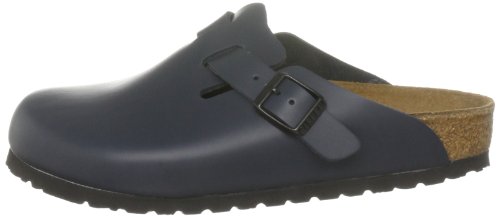 Birkenstock Boston 60101, Zuecos De Piel Natural Unisex Adulto, Azul, 39 EU