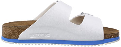 Birkenstock Professional ARIZONA - zuecos de material sintético unisex, Blanco - Blanc (white Ls White/blue), 38