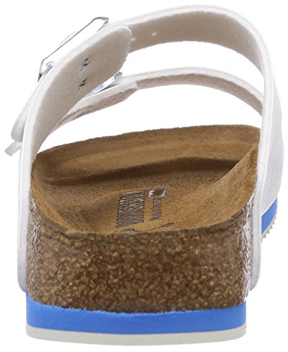 Birkenstock Professional ARIZONA - zuecos de material sintético unisex, Blanco - Blanc (white Ls White/blue), 38
