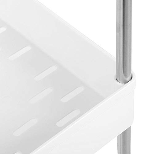 Blanco Estante de almacenamiento de 3/4 Estante Organizador móvil de ahorro de espacio Trolley, Bastidor de torre de almacenamiento multipropósito con ruedas universales(Gap Model 4 Layer)
