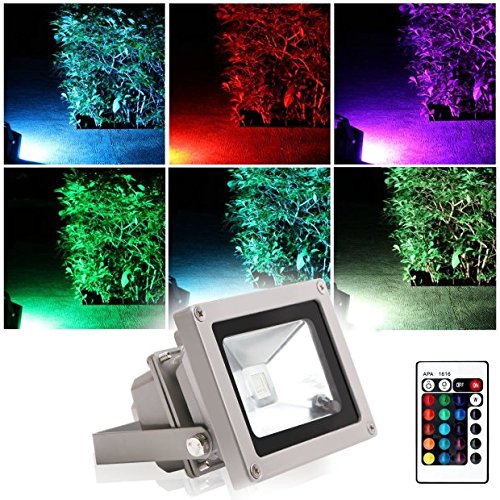 Blinngo 10W RGB Foco LED Proyector de Exterior impermeable IP65 LED Foco de Colores Adaptado para Decoración de Jardín Parque Hotel Terraza