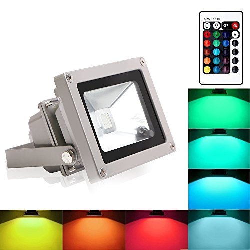 Blinngo 10W RGB Foco LED Proyector de Exterior impermeable IP65 LED Foco de Colores Adaptado para Decoración de Jardín Parque Hotel Terraza