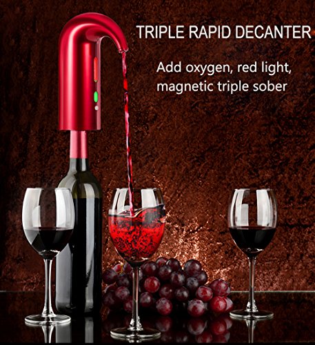 BLUE CHARM Eléctrico Vino Decantador Mejora el Sabor del Vino de Todas Las Edades