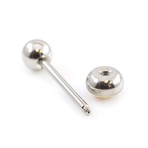 BodyJewelryOnline - Barra de lengua con diseño de hojas de pote (14 g)