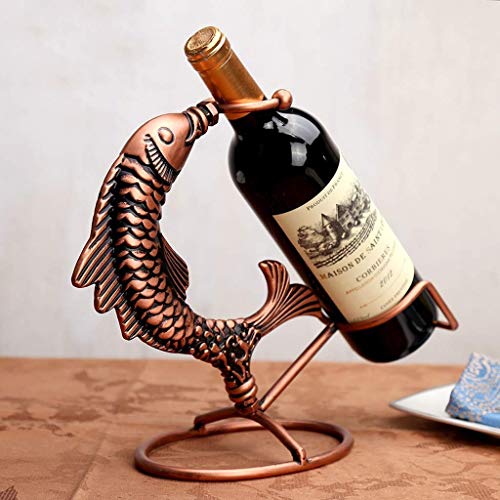 Botelleros/ portabidones de vino Almacenamiento de vino titular de pescado Saltar estante del vino decoración casera de la cocina del restaurante del vino vitrina mostrador gabinete Bodega Estante par
