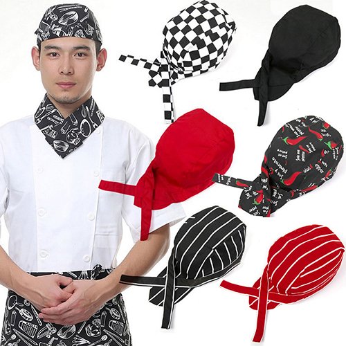 Brussels08 - Gorro de cocina profesional con diseño de calavera Patrón negro.