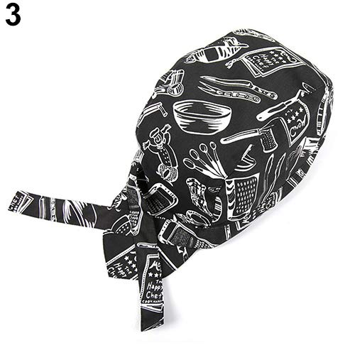 Brussels08 - Gorro de cocina profesional con diseño de calavera Patrón negro.