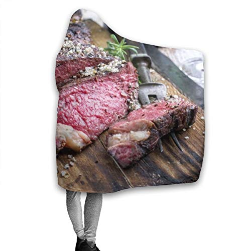 Buffalo Brown American Barbecue Dry Aged Wagyu Tomahawk Steak Board Comida Bebida Carne de res Red Angus Australian Bbq 50x40 inch Manta de tiro cálido Fleece de franela ultra suave Todas las estacion