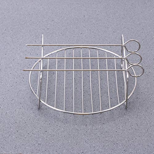 Cabilock Soporte de Exhibición Del Estante de Pavo Del Estante de La Costilla Del Estante Del Asado Del Acero Inoxidable 4Pcs con 3 Pines