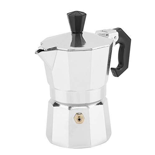 Cafetera espresso Moka, 30 ml / 1 taza de aluminio tipo italiano Cafetera espresso Moka Pot Moka Estufa superior para oficina en el hogar, adecuada para cocina/estufa de gas/estufa de alcohol