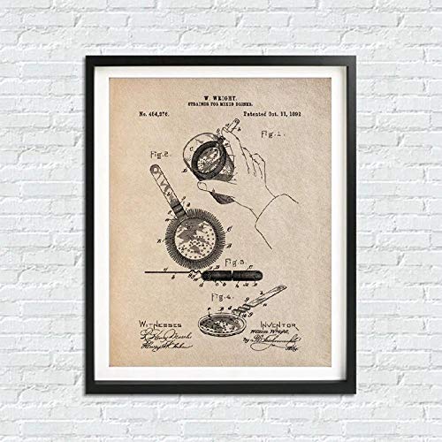 Cartel retro Cóctel Lienzo Pintura Vintage Coctelera Colador Colador Bar Arte de la pared Impresiones Decoración Bartender Regalo Imagen Sin marco-30X40cmX4
